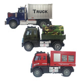 Kit 3 Caminhões De Fricção Exercito Bombeiro Truck Radical