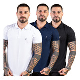 Kit 3 Camisa Polo Masculina Camiseta Gola Atacado Social