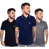 Kit 3 Camisas Camisetas Polo Masculina G1 G2 G3 G4 G5 G6