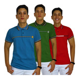 Kit 3 Camisas Gola Polo Masculina 100% Algodão Fio 30.1