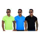 Kit 3 Camisas Masculina Gola Polo Camiseta Básica Conforto