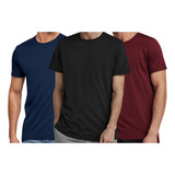 Kit 3 Camiseta Básica Masculina 100%