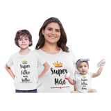 Kit 3 Camiseta E Body Mãe E Filhos Dia Das Mães Meu Primeiro