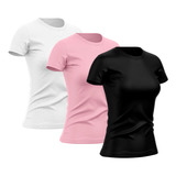 Kit 3 Camiseta Feminina Dry Fit