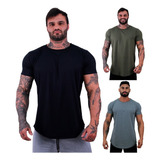 Kit 3 Camiseta Longline Lisa Cores