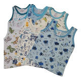 Kit 3 Camiseta Regata Menino Estampada Bebê 1 2 3 Algodão