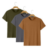 Kit 3 Camisetas Bsicas Masculinas Slim Algodo 30 1 Origns