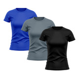 Kit 3 Camisetas Feminina Dry Fit