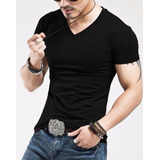 Kit 3 Camisetas Gola V Slim Fit Masculina Camisa Blusa Lycra
