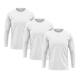 Kit 3 Camisetas Masculina Manga Longa