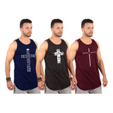 Kit 3 Camisetas Regatas Masculina Long