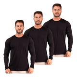 Kit 3 Camisetas Térmica Masculina Manga Longa Proteção Uv