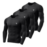 Kit 3 Camisetas Térmicas Masculina Segunda Pele Camisa Uv50-