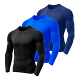 Kit 3 Camisetas Térmicas Segunda Pele Camisa Dry Proteção Uv