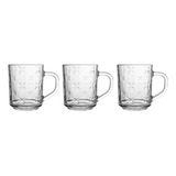 Kit 3 Canecas Xicara Borboleta Café Chá Vidro 246ml