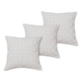 Kit 3 Capa De Almofada Algodão Trancê 45x45 Tendência Manual