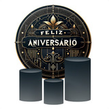 Kit 3 Capa+painel Cilindros Festa V/facil Feliz Aniversario