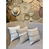 Kit 3 Capas Almofada Luxo Linho Estilo Boho Chic Exclusivo 
