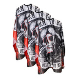Kit 3 Capas De Corte Barbeiro Nylon Fecho Em Ganchos Caveira