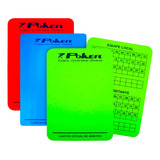 Kit 3 Cartão Futsal Árbitro Juiz Vermelho Amarelo Azul Poker