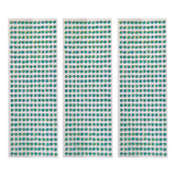 Kit 3 Cartela Adesivo Strass Furta Cor Verde 6mm