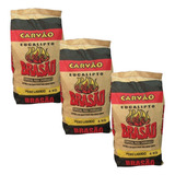 Kit 3 Carvão 4 Kg Vegetal Churrasco Eucalipto 100% Ecologico
