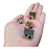 Kit 3 Casinha Miniatura Maquete Micro Terrário Mini Jardim 