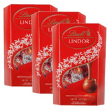 Kit 3 Chocolate Ao Leite Cremoso Lindor Lindt Caixa 200g