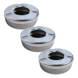 Kit 3 Cinzeiro De Inox Com Reservatório Anticheiro Portatil
