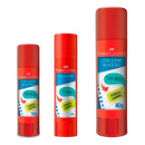 Kit 3 Colas Bastão Faber-castell P 10g + M 21g + G 40g