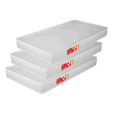 Kit 3 Colchões Liso Para Berço 130x60x10 Cm D18 Branco - Pro