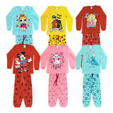 Kit 3 Conjuntos Pijama Infantil Feminino