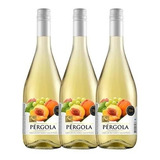 Kit 3 Cooler De Pessego Com Vinho Branco Pergola 750 Ml