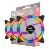 Kit 3 Cooler Fan 120mm Led Rgb Silecnioso Alta Refrigeração