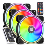 Kit 3 Cooler Fan 120mm Rgb Argb Controladora Cpu Pc Gamer