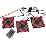 Kit 3 Cooler Fan 120mm Rgb Fita Led Controladora E Controle