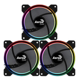 Kit 3 Cooler Fan Saturn 12 Frgb Fixa Preta Aerocool