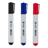 Kit 3 Cores Azul Preto Vermelho Marcador Para Quadro Branco