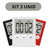 Kit 3 Cronômetro Timer Digital Temporizador