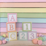 Kit 3 Cubos Enfeite Dado Nome Bebe Quarto Bancada 8x8cm