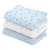 Kit 3 Cueiro Flanelado Manta Bebê Algodão Estampado