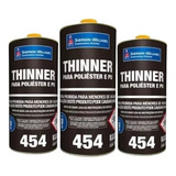Kit 3 Diluente Thinner Pu 454 Poliéster Pu Sherwin + Brinde