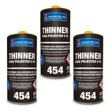 Kit 3 Diluente Thinner Pu 454 Poliéster Pu Sherwin Williams