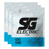 Kit 3 Encordoamento 010 Guitarra Sg 5198 Grátis Palheta
