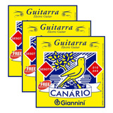 Kit 3 Encordoamento Canário Para Guitarra