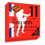 Kit 3 Encordoamento Para Guitarra Rotosound R11 Roto Reds