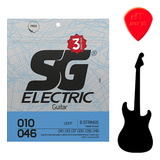 Kit 3 Encordoamento Sg Guitarra 010 Níquel Light Triple Pack