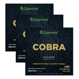 Kit 3 Encordoamento Viola Caipira Giannini Cobra Aço Gesvnm