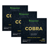 Kit 3 Encordoamento Viola Caipira Giannini Cobra Gesvnl 