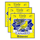 Kit 3 Encordoamento Viola Giannini Canário